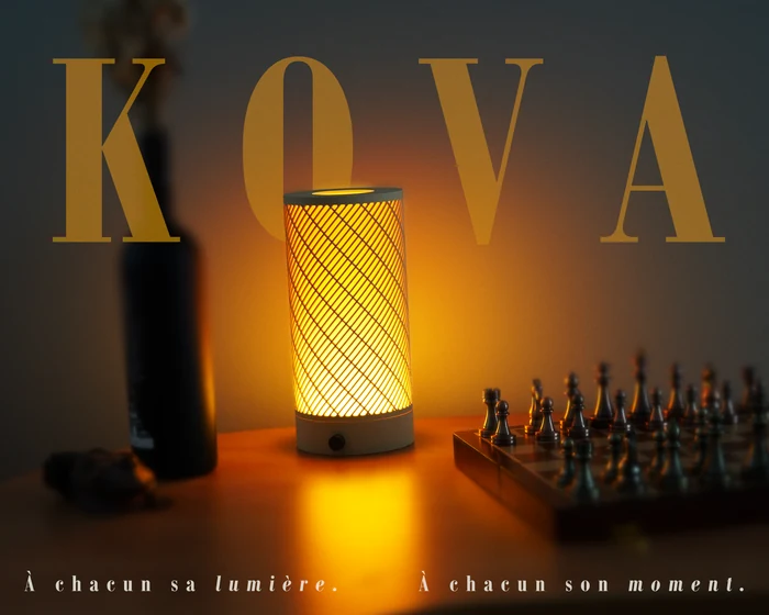 Concept publicitaire KOVA en cours de conception — composition visuelle non finalisée.